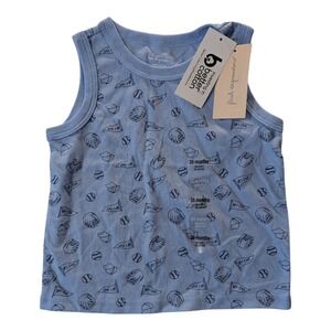 BBC-1 First Impressions Toddler Baseball Tank Top 24m - Blue‎ Whisper